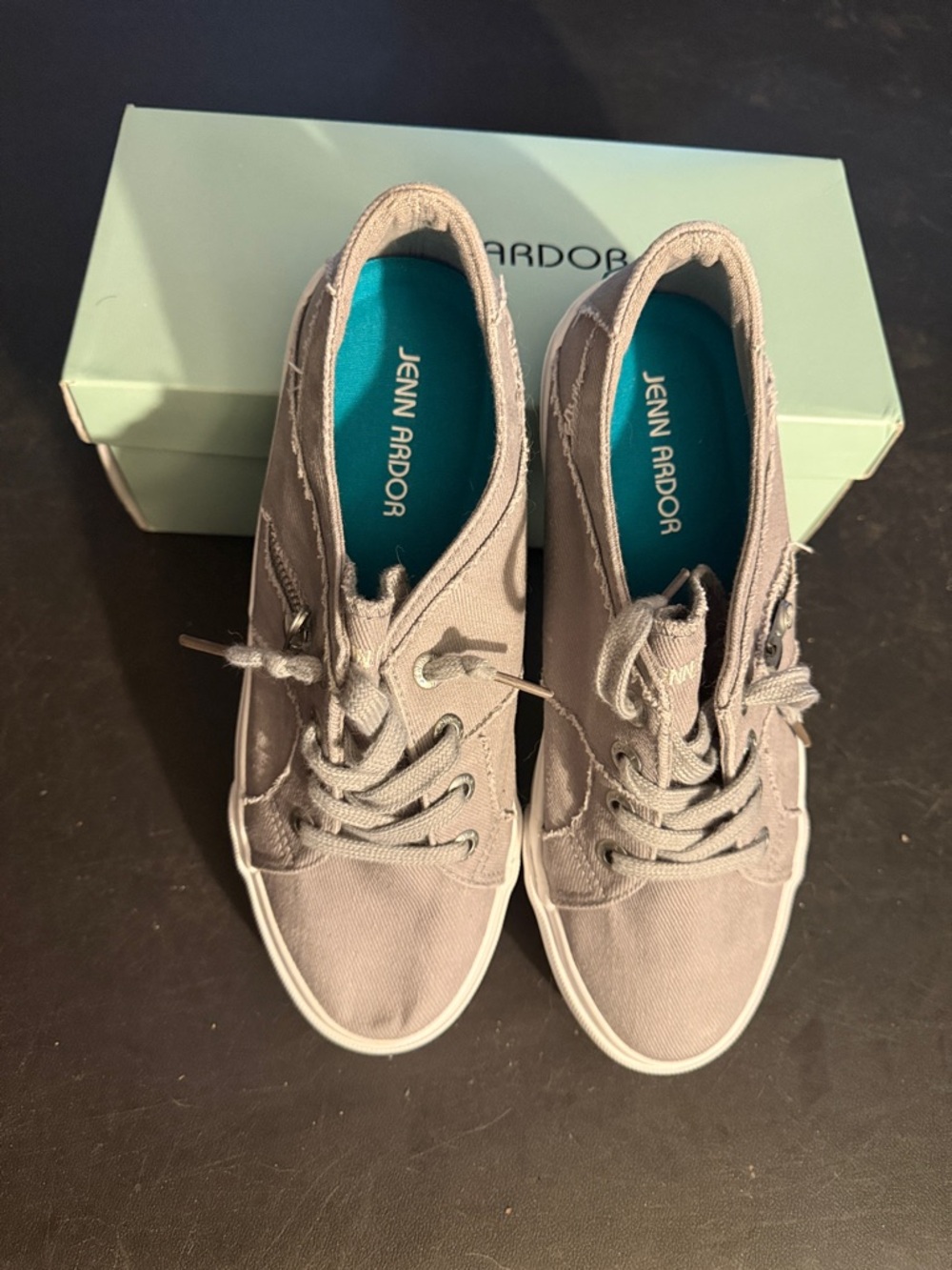 Jenn Ardor Taupe Canvas Lace-Up Sneakers